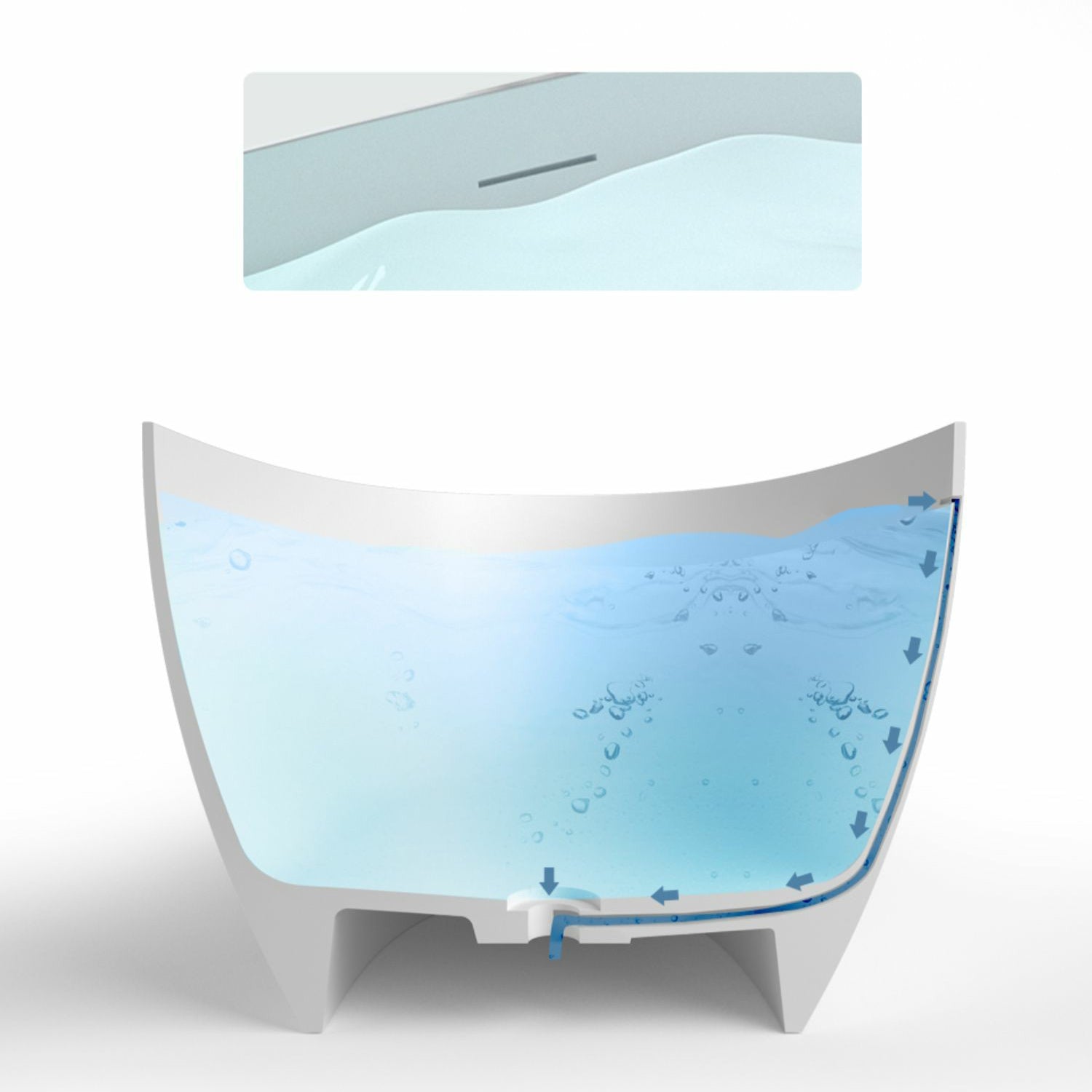 Modern Style Freestanding Soaking Bathtub Stone Bathroom Bathtub in White