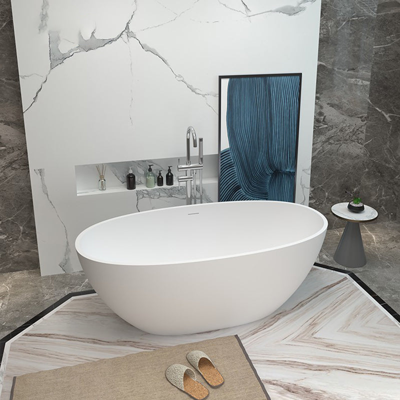 Modern Stone Oval Bathtub Antique Finish Freestanding Bath Tub