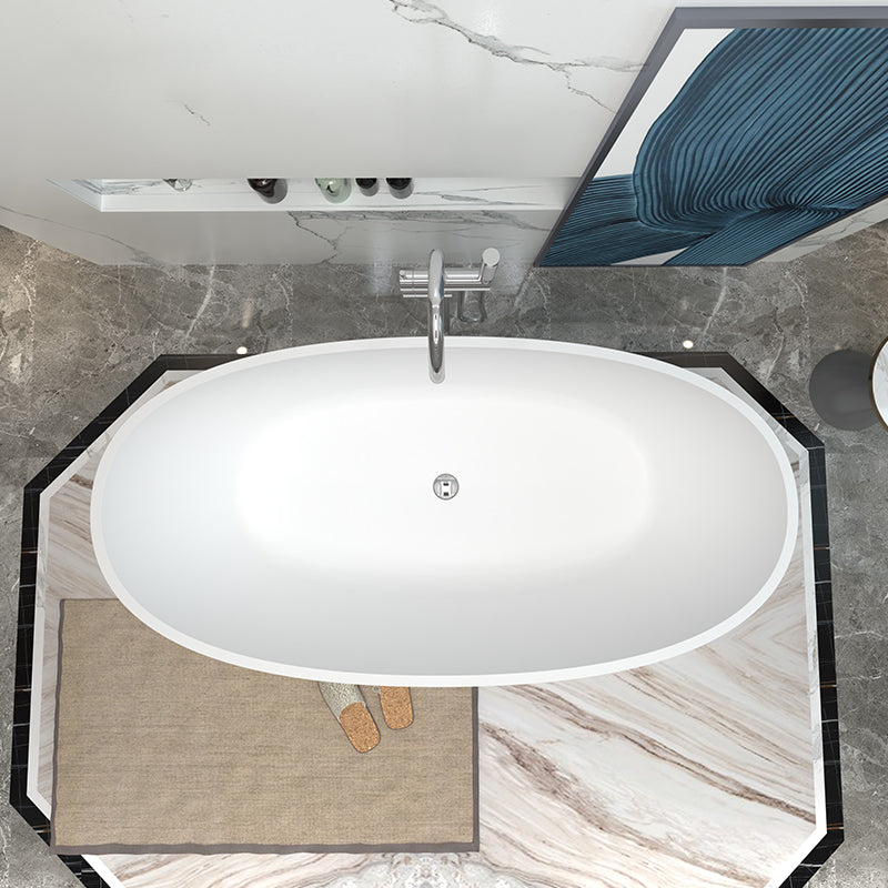 Modern Stone Oval Bathtub Antique Finish Freestanding Bath Tub