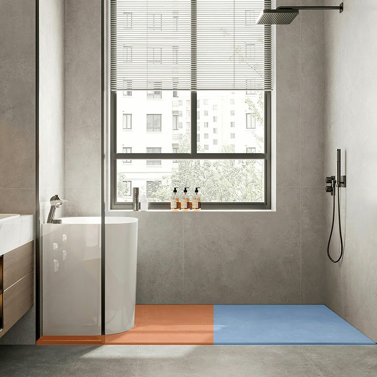 Modern Style Acrylic Soaking Bathtub Oval Back to Wall Bathtub in White