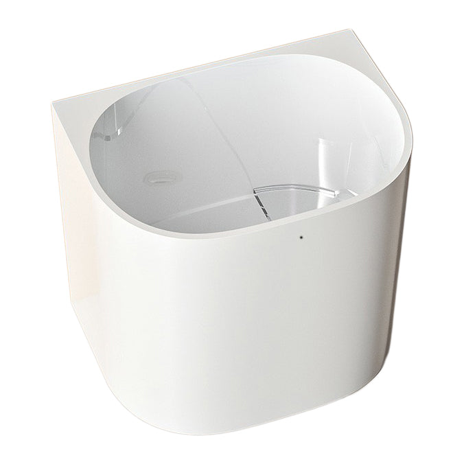 Modern Style Acrylic Soaking Bathtub Oval Back to Wall Bathtub in White