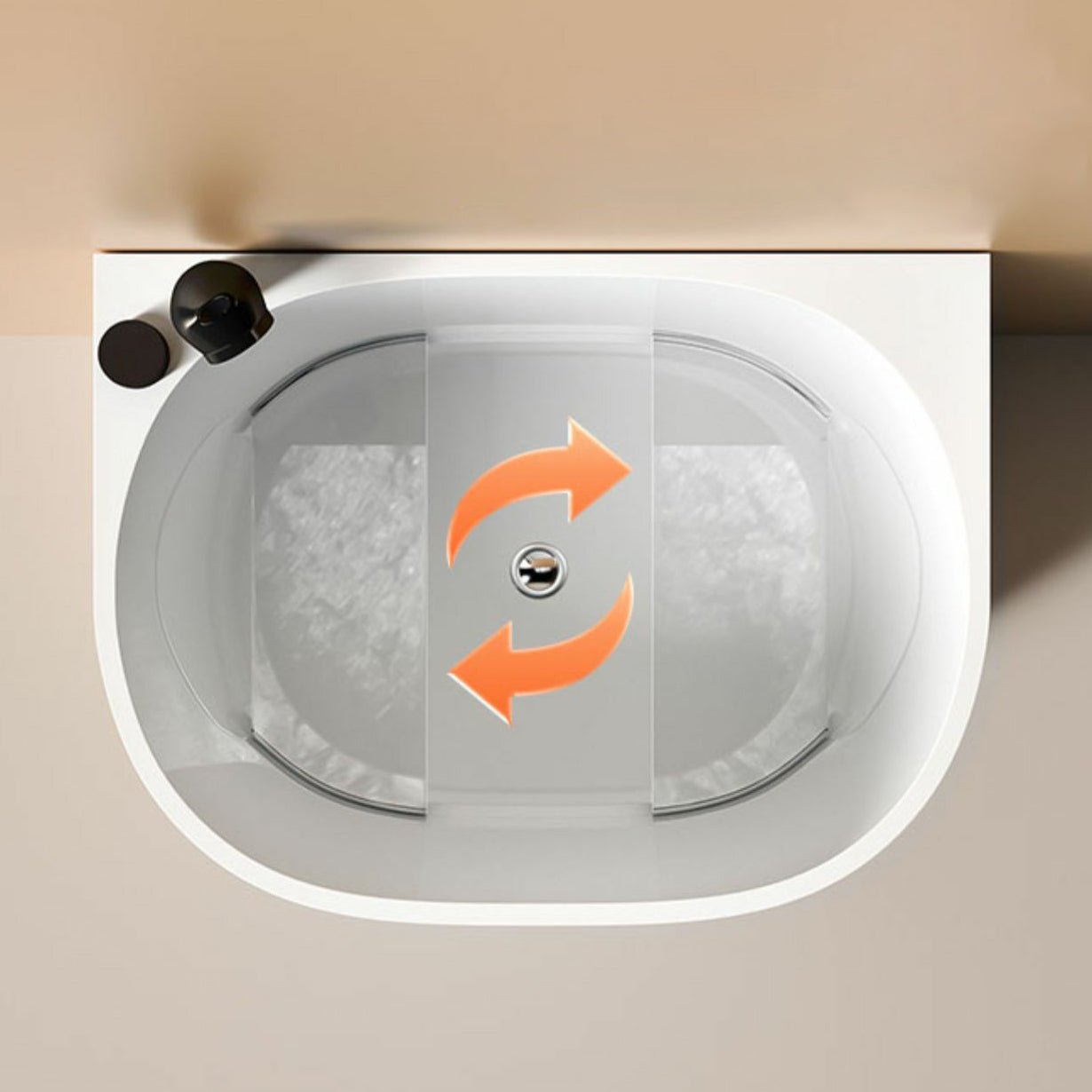 Modern Style Acrylic Soaking Bathtub Oval Back to Wall Bathtub in White