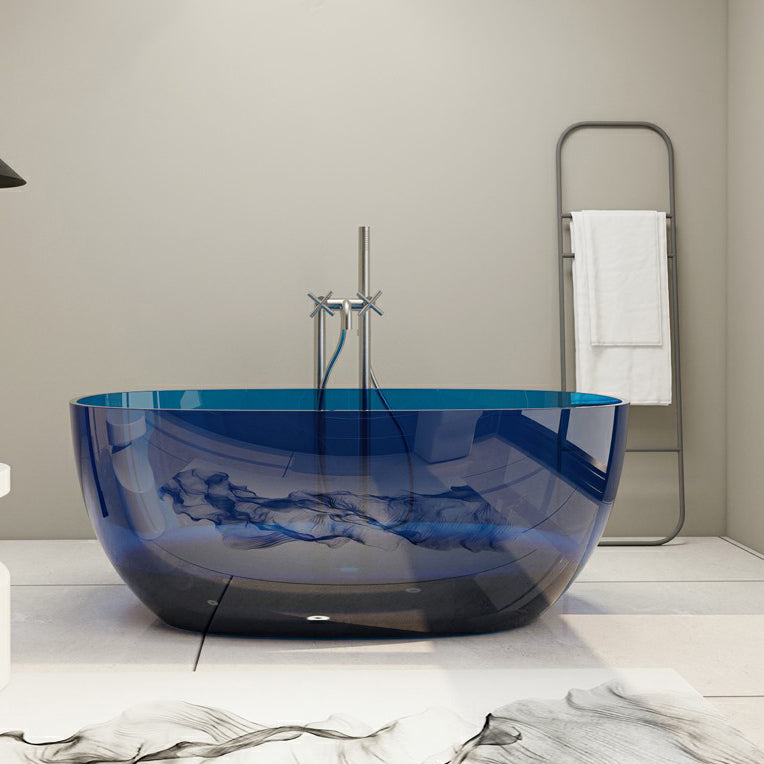 Modern Freestanding Roll Top Bathtub Soaking Oval Bath for Bathroom