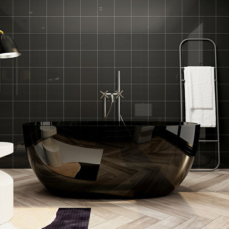 Modern Freestanding Roll Top Bathtub Soaking Oval Bath for Bathroom