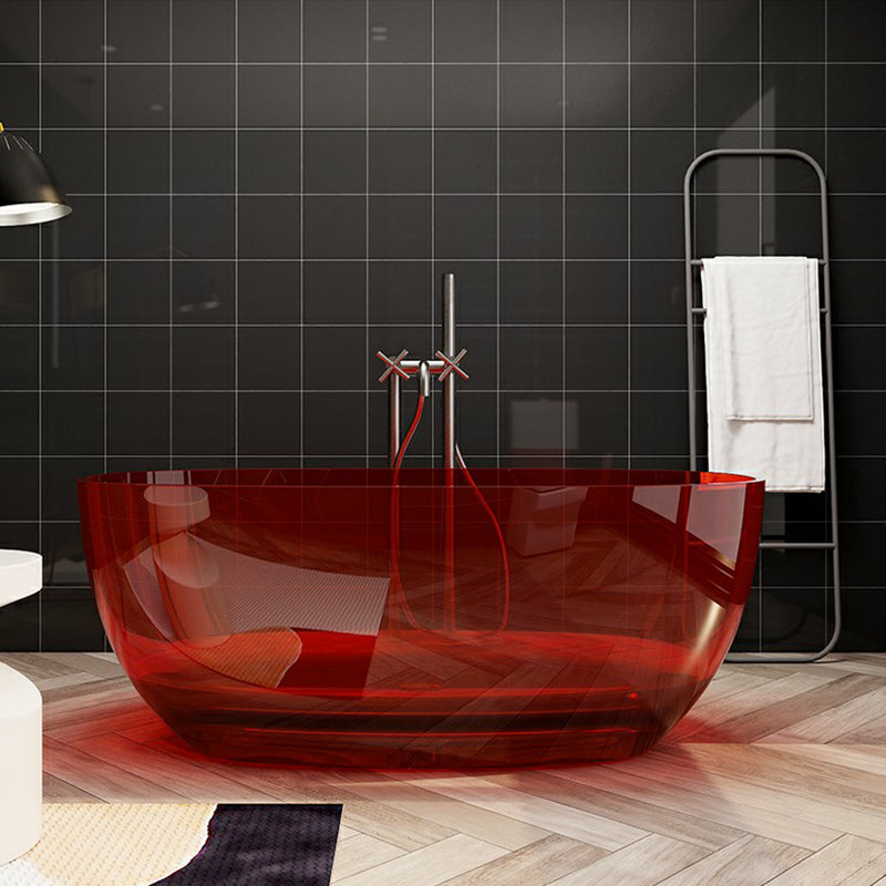 Modern Freestanding Roll Top Bathtub Soaking Oval Bath for Bathroom