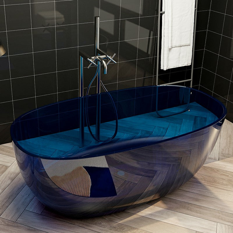 Modern Freestanding Roll Top Bathtub Soaking Oval Bath for Bathroom