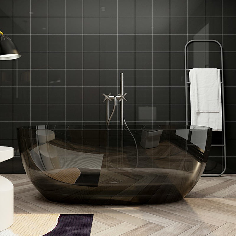 Modern Freestanding Roll Top Bathtub Soaking Oval Bath for Bathroom