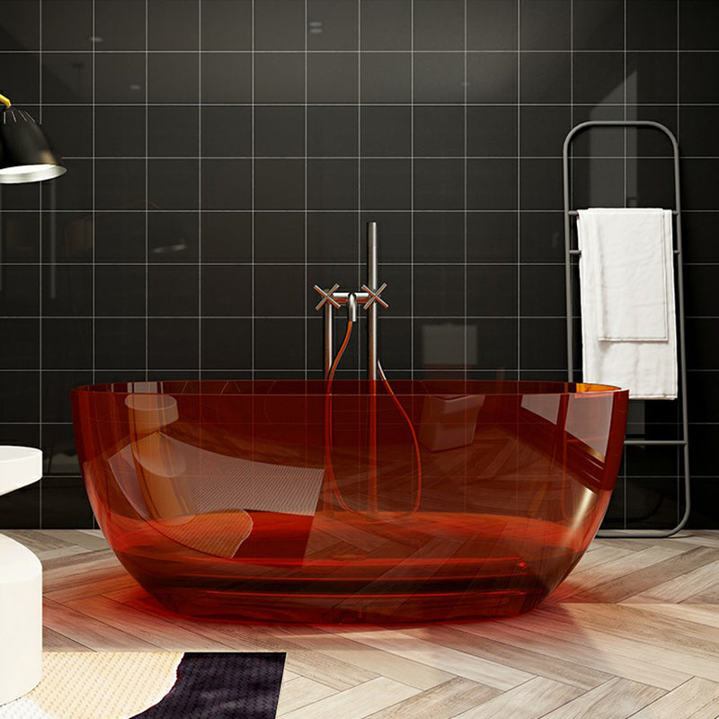 Modern Freestanding Roll Top Bathtub Soaking Oval Bath for Bathroom