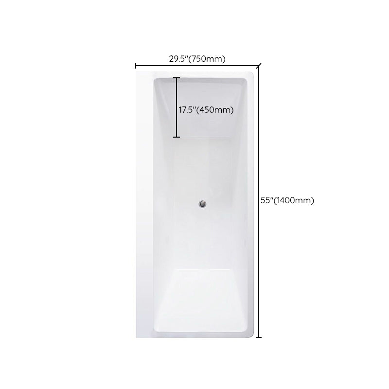 Contemporary Rectangle Drop-in Bathtub Acrylic Soaking/Whirlpool Bathtub