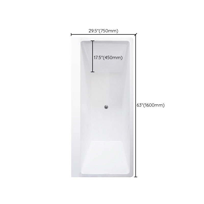 Contemporary Rectangle Drop-in Bathtub Acrylic Soaking/Whirlpool Bathtub