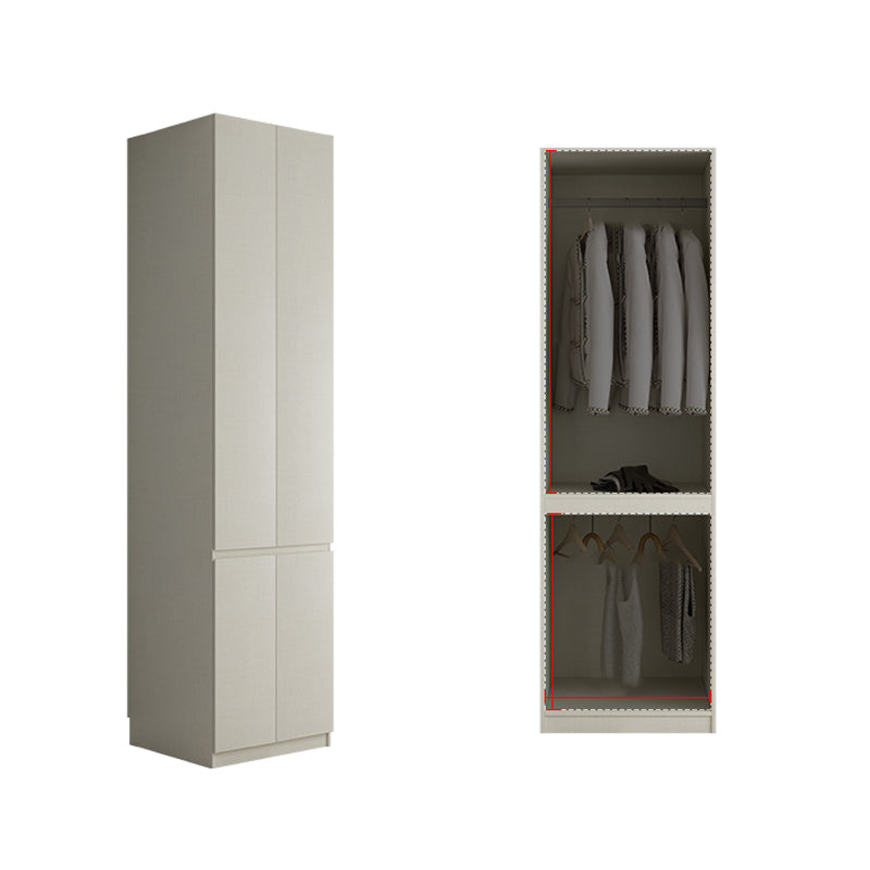 Wood Wardrobe Cabinet with Shelves Hinged Wardrobe Armoire for Home