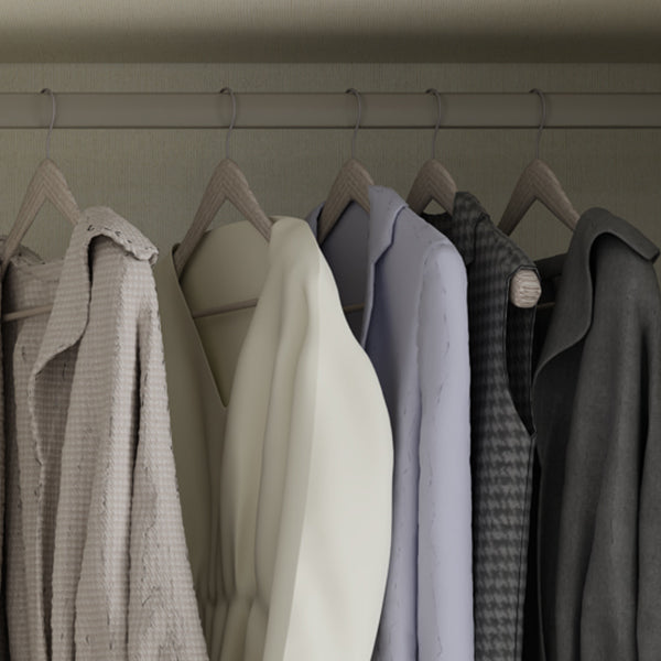 Wood Wardrobe Cabinet with Shelves Hinged Wardrobe Armoire for Home