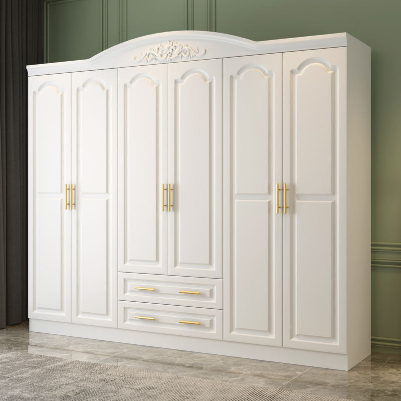 White Wood Wardrobe Armoire French Country Wardrobe Closet for Home