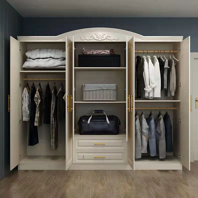 White Wood Wardrobe Armoire French Country Wardrobe Closet for Home