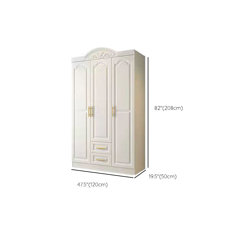 White Wood Wardrobe Armoire French Country Wardrobe Closet for Home