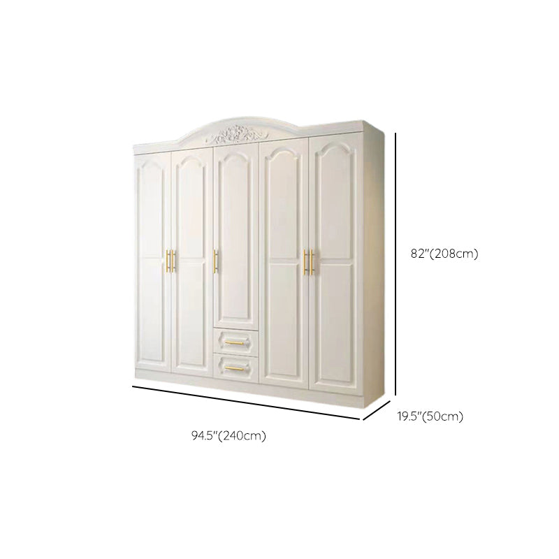 White Wood Wardrobe Armoire French Country Wardrobe Closet for Home