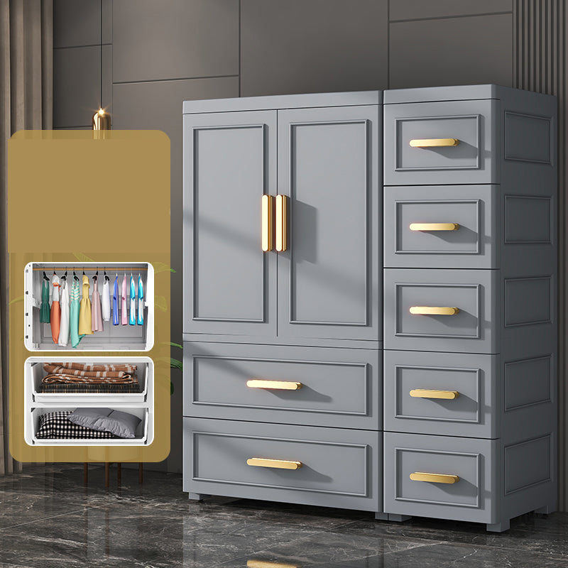 Hinged Wardrobe Cabinet Modern Plastic Storage Cabinet for Bedroom
