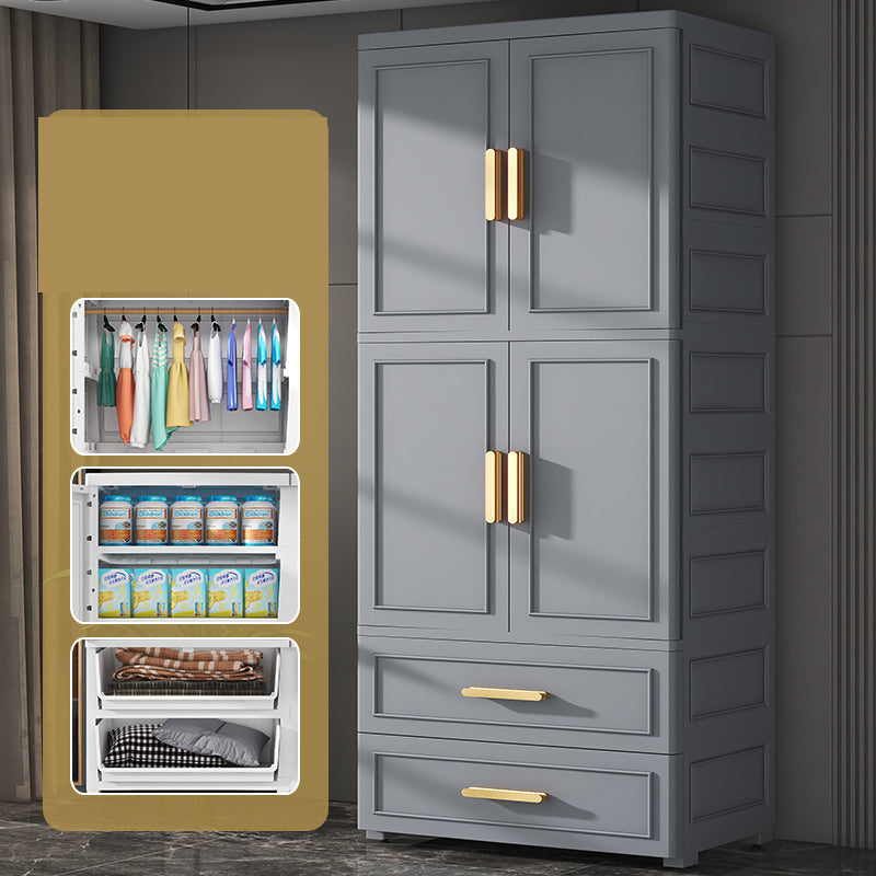 Hinged Wardrobe Cabinet Modern Plastic Storage Cabinet for Bedroom