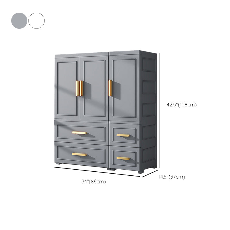 Hinged Wardrobe Cabinet Modern Plastic Storage Cabinet for Bedroom
