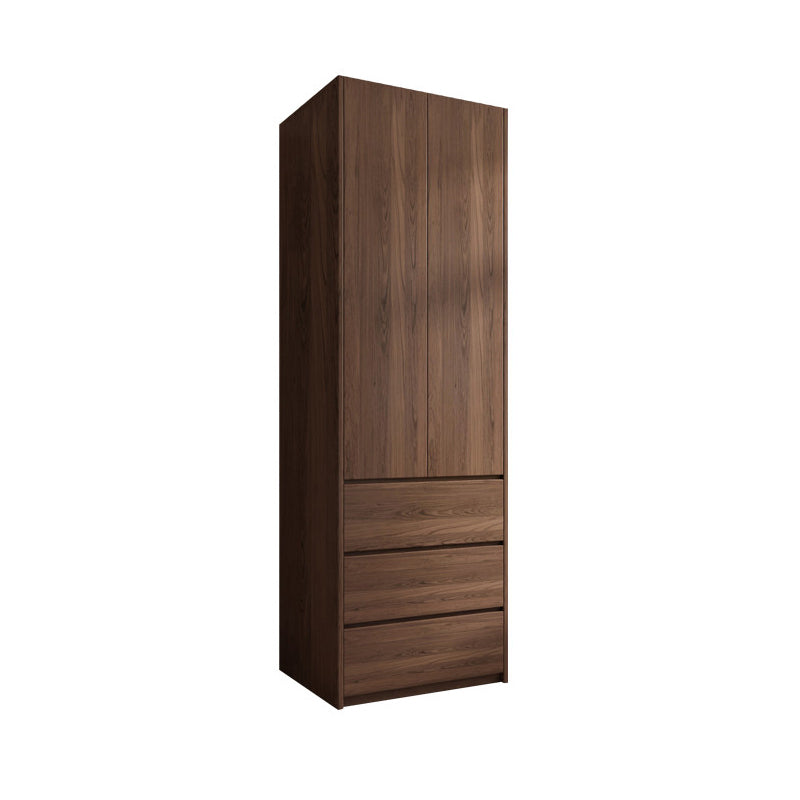 Hinged Wooden Wardrobe Closet with Drawer Modern Storage Cabinet
