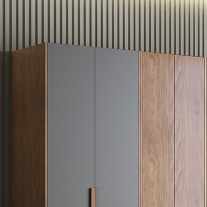 Hinged Wooden Wardrobe Closet with Drawer Modern Storage Cabinet