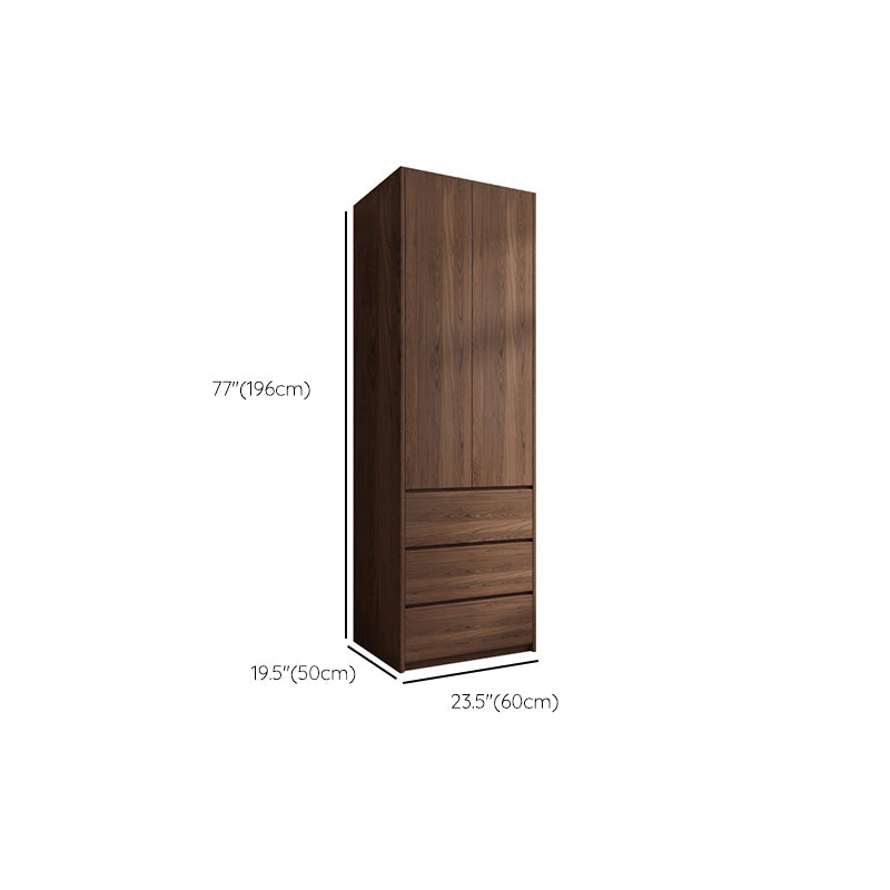 Hinged Wooden Wardrobe Closet with Drawer Modern Storage Cabinet