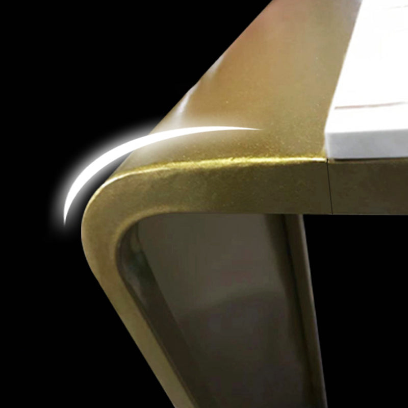 Contemporary Bar Table Stone Rectangle Bar Dining Table with Storage Shelf