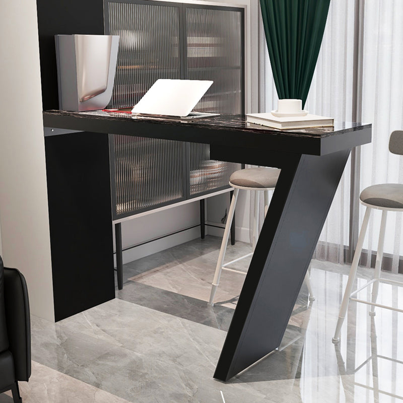 Contemporary Style Bar Table Rectangle Stone Bistro Bar Desk