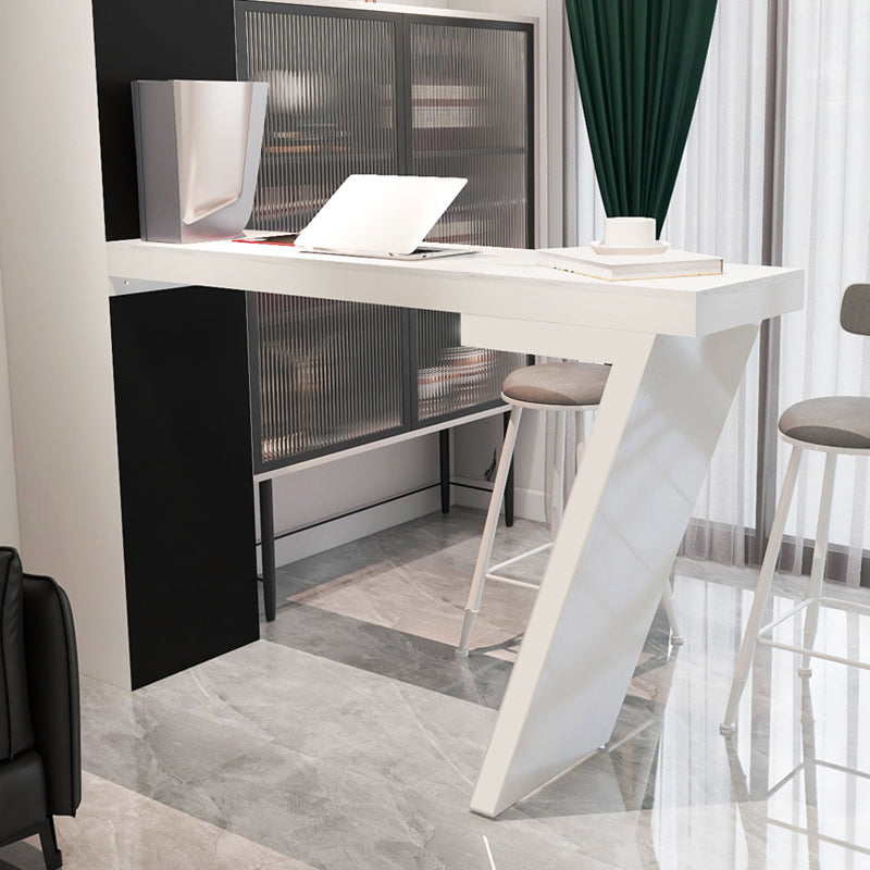 Contemporary Style Bar Table Rectangle Stone Bistro Bar Desk