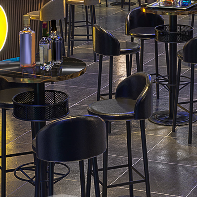 Industrial Style Bar Wine Table Black Bar Dining Table with Storage