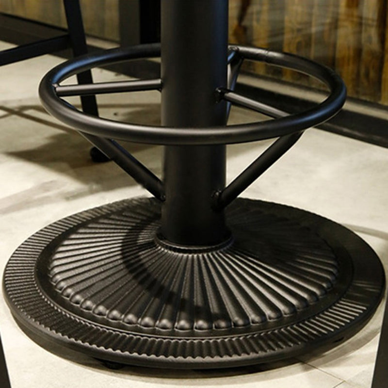 Industrial Style Bar Wine Table Black Bar Dining Table with Storage