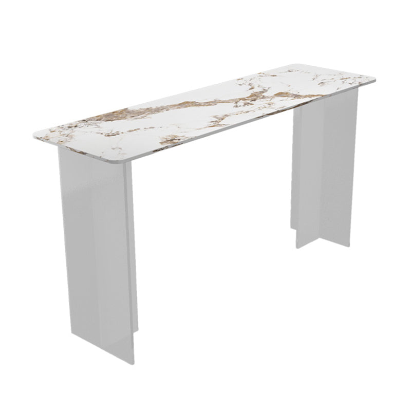 Rectangle Bar Table Set 1/2/3 Pcs Stone Bar Table and Metal Stools