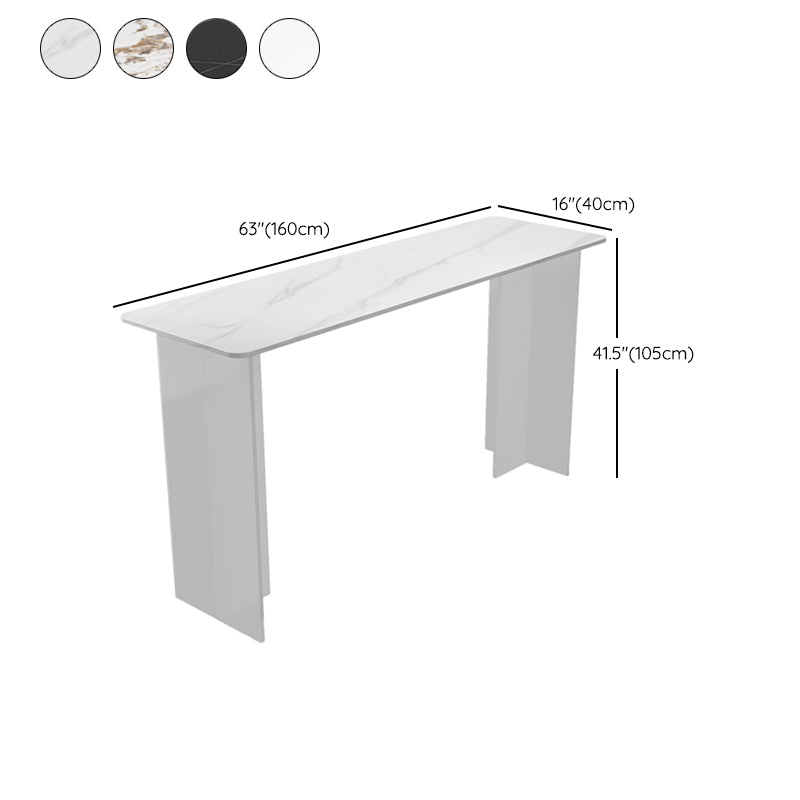 Rectangle Bar Table Set 1/2/3 Pcs Stone Bar Table and Metal Stools