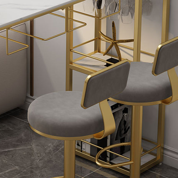 Modern 1/3 Pieces Bar Table Set Stone Counter Table with Rotatable Stools for Living Room