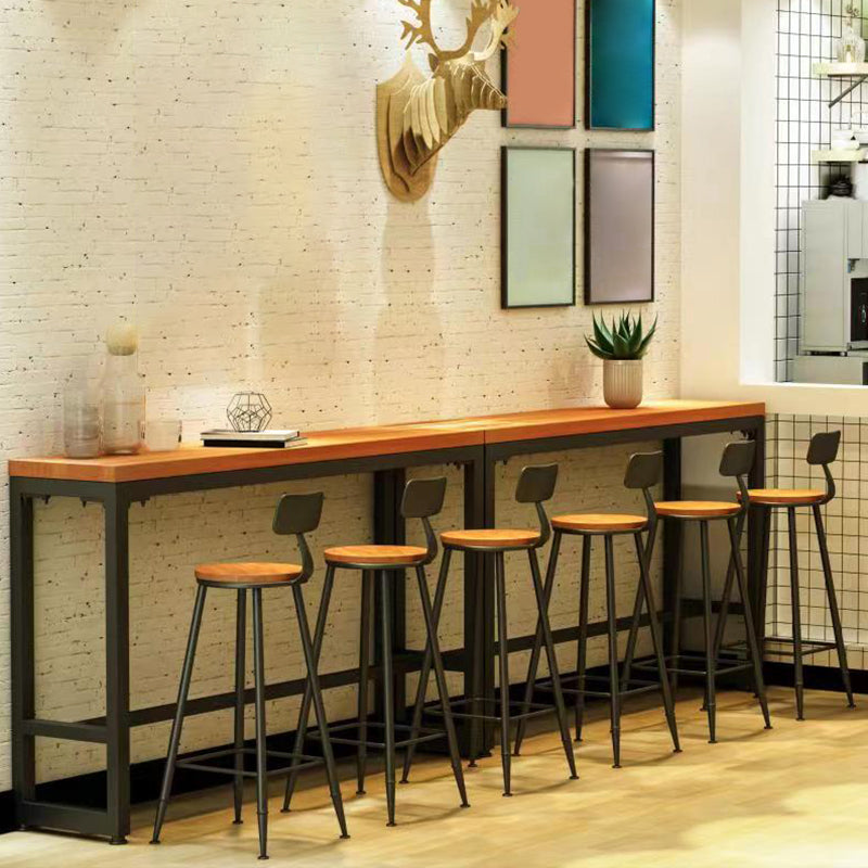 Solid Wood Bar Table Set 1/4/6/7 Pcs Industrial Bar Table and Stools