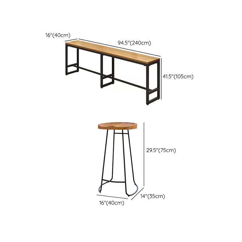 Solid Wood Bar Table Set 1/4/6/7 Pcs Industrial Bar Table and Stools