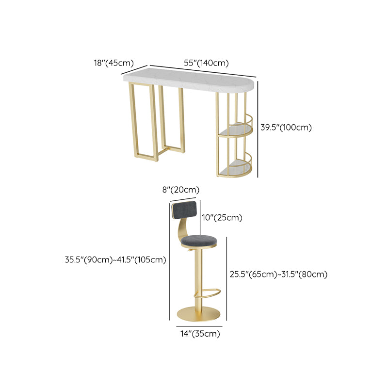 Contemporary Counter Height Pub Set 1/3/5 Pcs Bar Table and Stools with Metal Frame