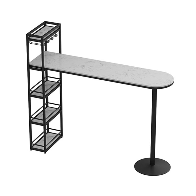 Modern 1/3 Pieces Bar Table Set Stone Counter Table with High Stools for Cafe Living Room