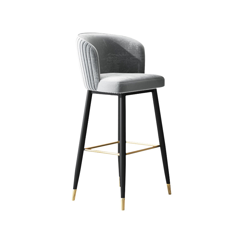 Glam Backrest Bar Stool Upholstered Counter Stool for Bristol