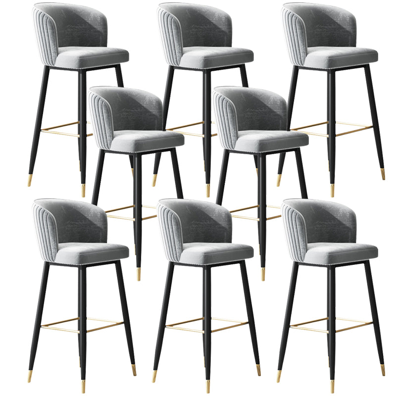 Glam Backrest Bar Stool Upholstered Counter Stool for Bristol