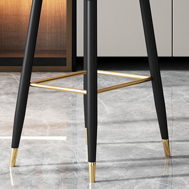 Glam Backrest Bar Stool Upholstered Counter Stool for Bristol