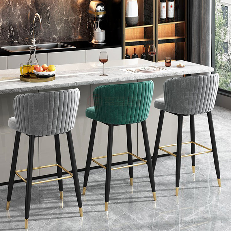 Glam Backrest Bar Stool Upholstered Counter Stool for Bristol