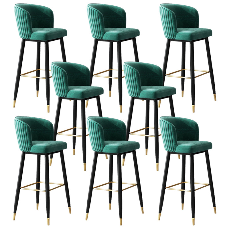 Glam Backrest Bar Stool Upholstered Counter Stool for Bristol