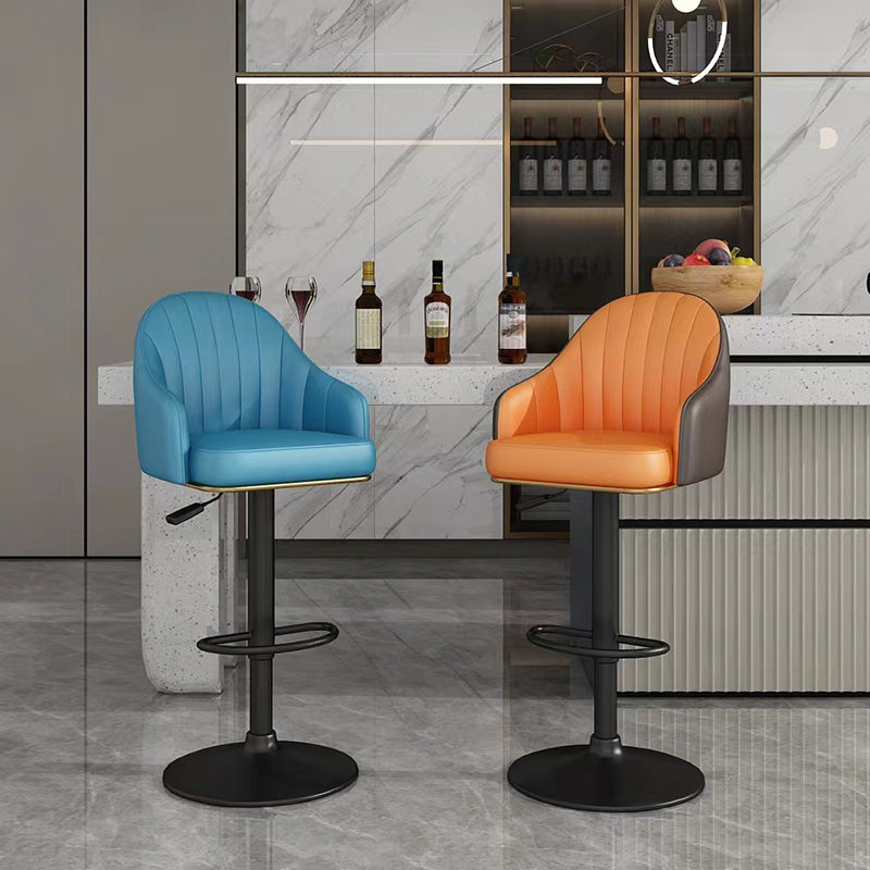 Industrial Backrest Bar Stool Adjustable Counter Stool for Hone