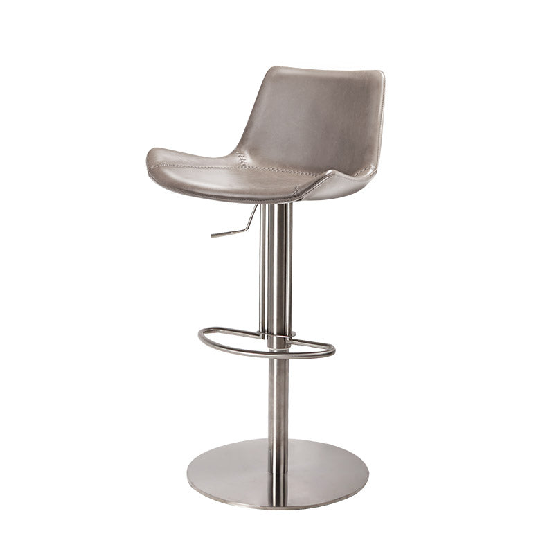 Adjustable Bar Stool Leather Backrest Counter Stool with Swivel