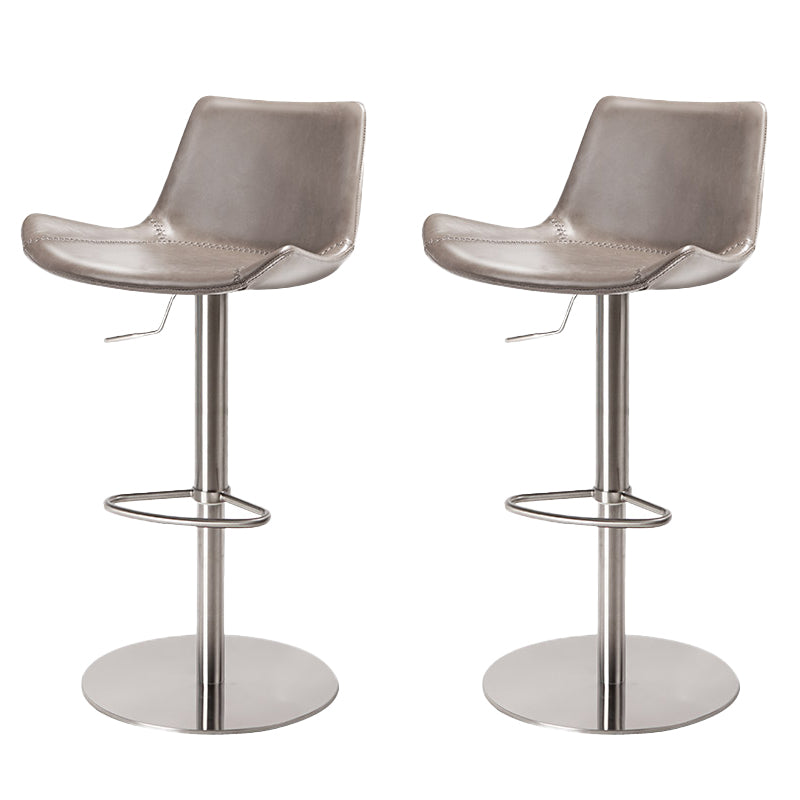 Adjustable Bar Stool Leather Backrest Counter Stool with Swivel