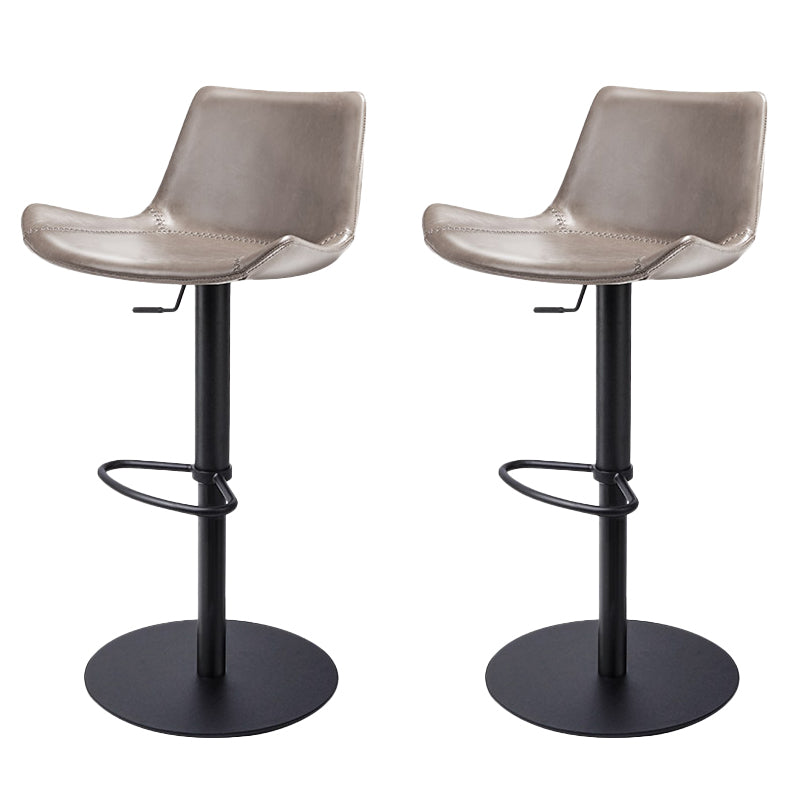 Adjustable Bar Stool Leather Backrest Counter Stool with Swivel