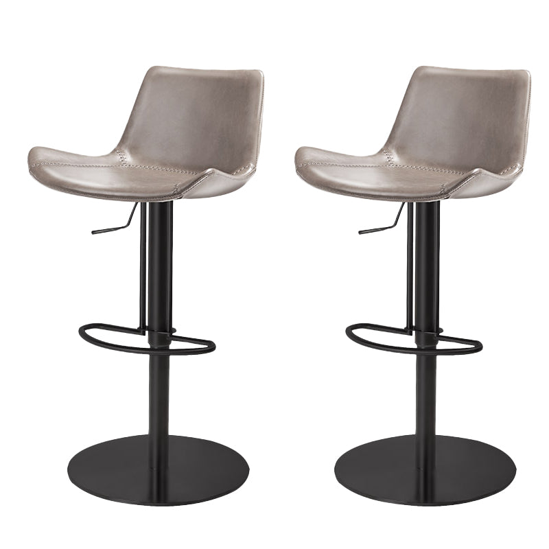 Adjustable Bar Stool Leather Backrest Counter Stool with Swivel