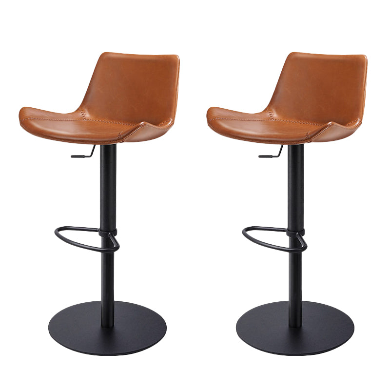Adjustable Bar Stool Leather Backrest Counter Stool with Swivel