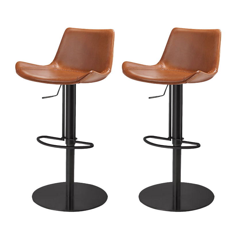 Adjustable Bar Stool Leather Backrest Counter Stool with Swivel